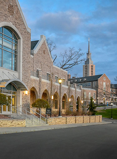 The ISHS building at dusk